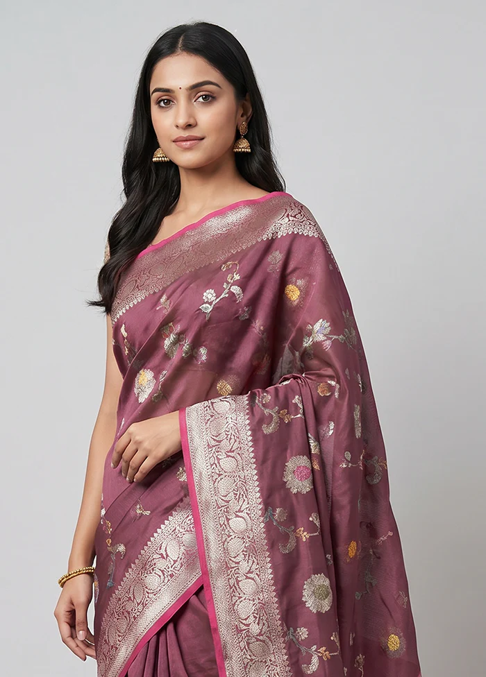 Cream Kora Silk Saree With Blouse Piece - Image 2
