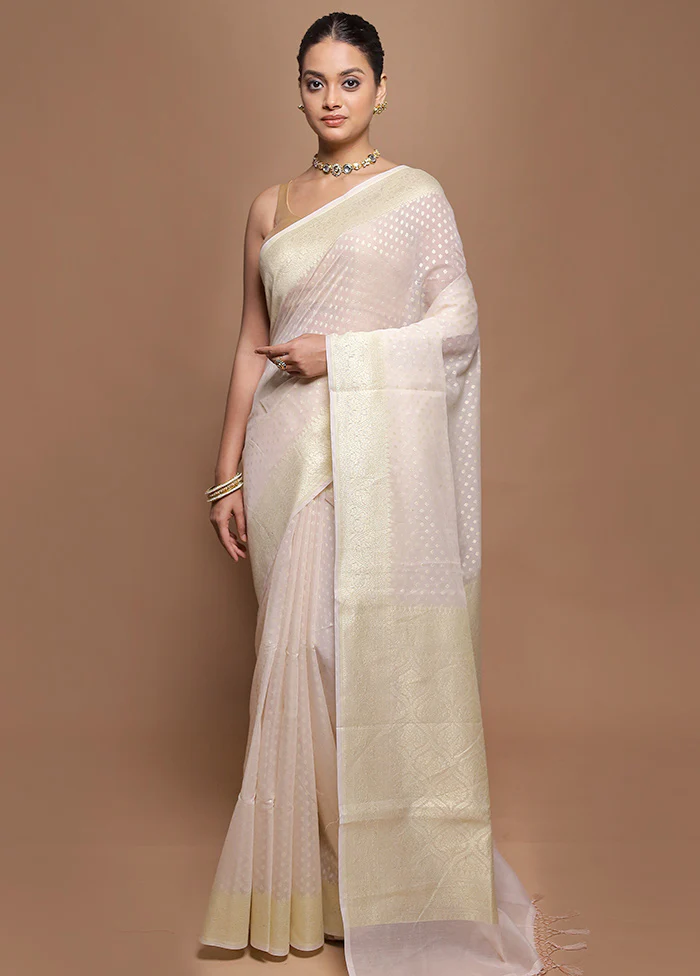 Purple Kora Silk Saree With Blouse Piece