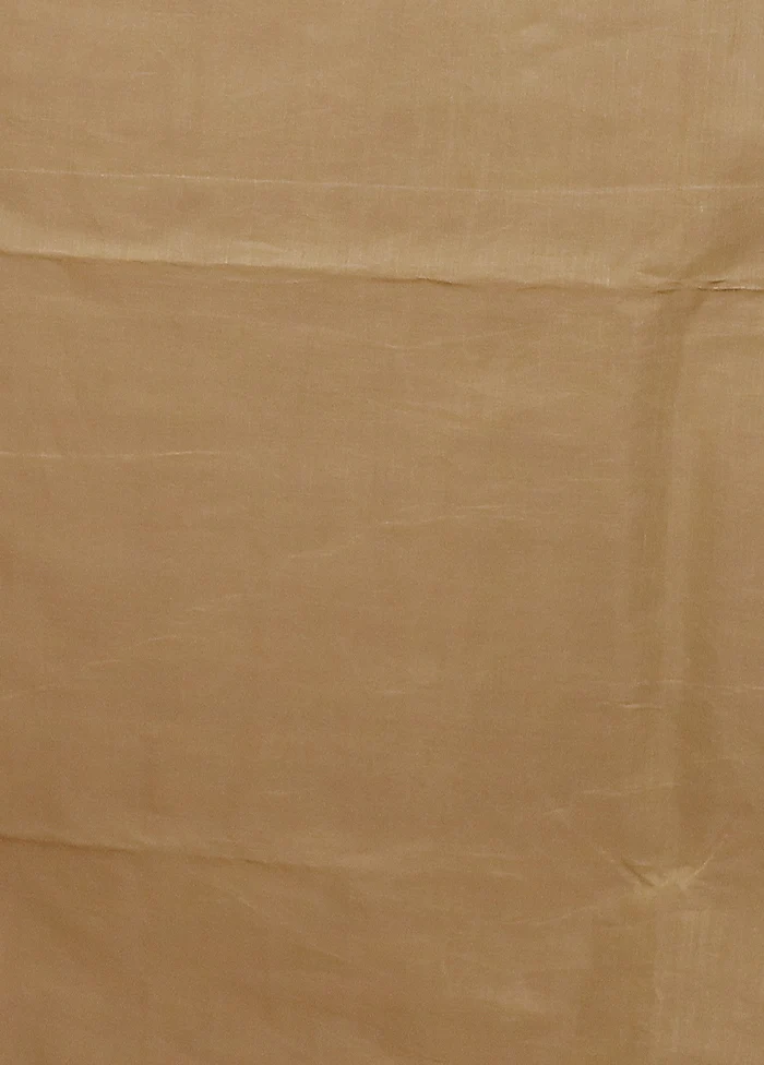 Cream Kora Silk Saree With Blouse Piece - Image 5