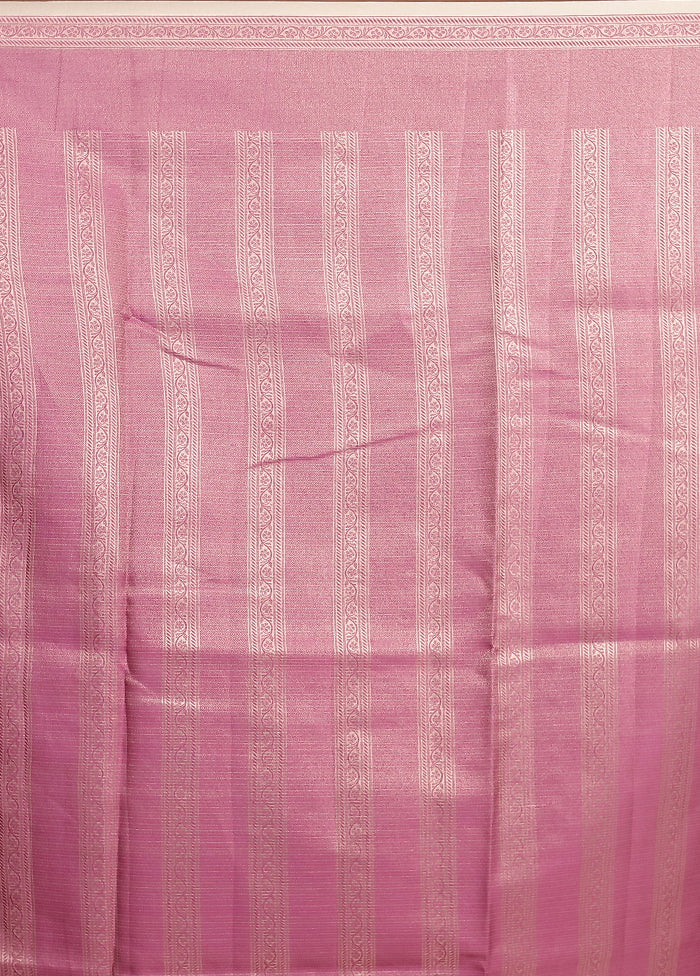 Cream Kora Silk Saree With Blouse Piece - Image 5