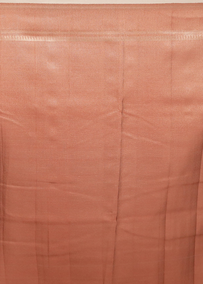 Cream Kora Silk Saree With Blouse Piece - Image 5