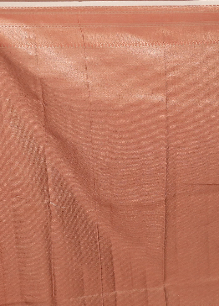 Cream Kora Silk Saree With Blouse Piece - Image 5