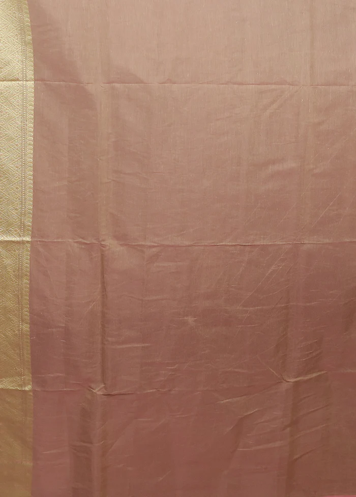 Cream Kora Silk Saree With Blouse Piece - Image 5