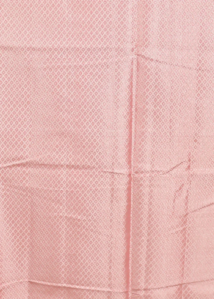 Cream Kora Silk Saree With Blouse Piece - Image 5