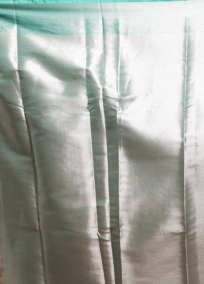 Cream Kota Cotton Saree With Blouse Piece - Image 5