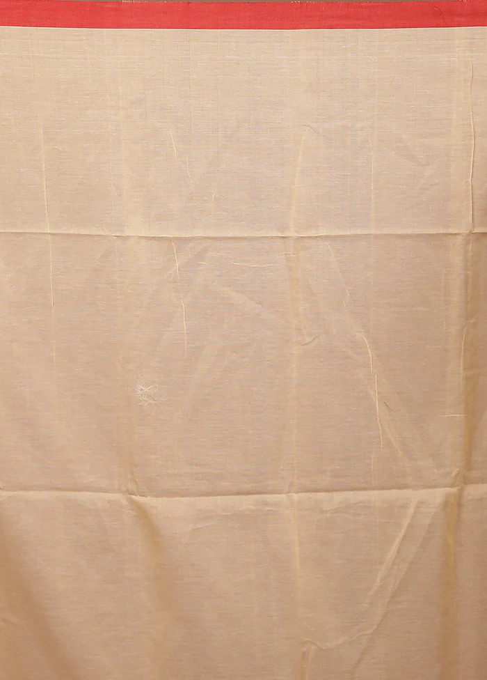 Cream Matka Silk Saree With Blouse Piece - Image 5