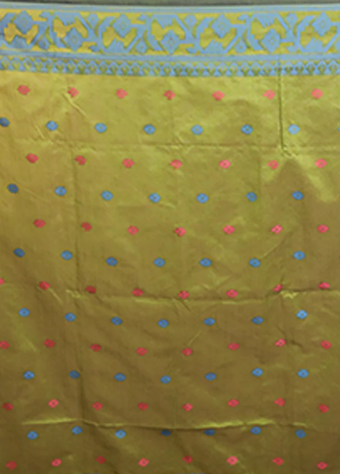 Cream Matka Silk Saree With Blouse Piece - Image 5