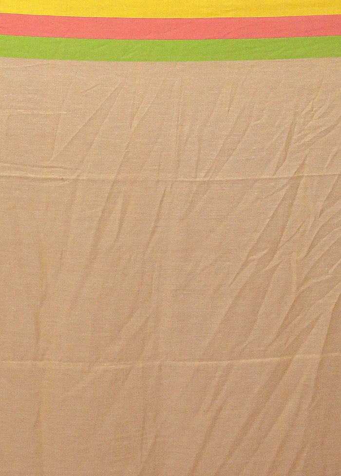 Cream Matka Silk Saree With Blouse Piece - Image 5