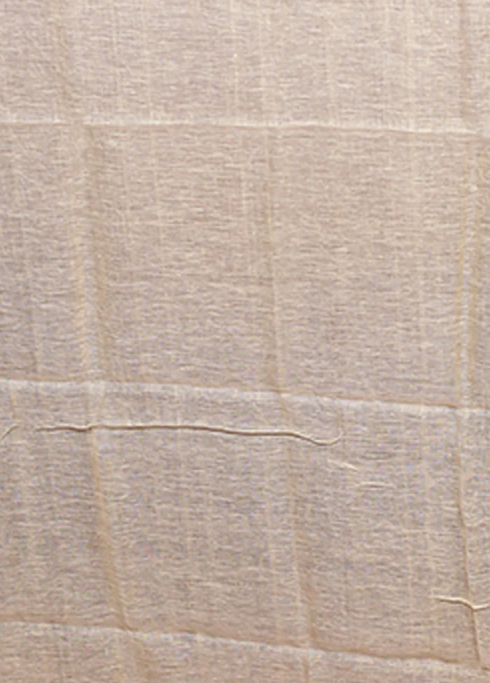 Cream Matka Silk Saree With Blouse Piece - Image 5