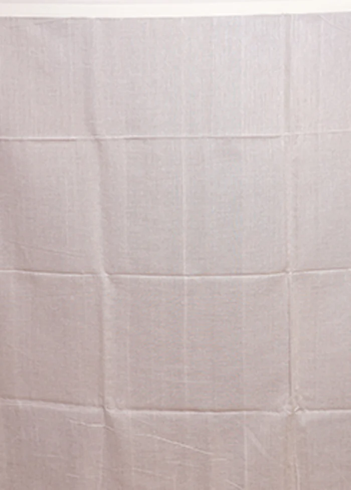 Cream Matka Silk Saree With Blouse Piece - Image 5
