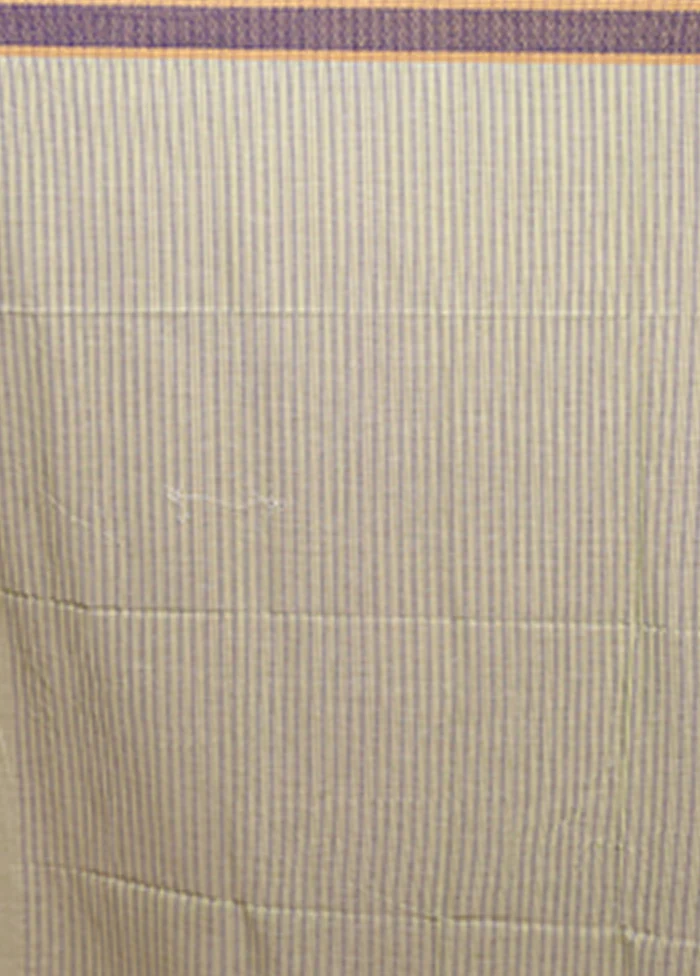 Cream Matka Silk Saree With Blouse Piece - Image 5