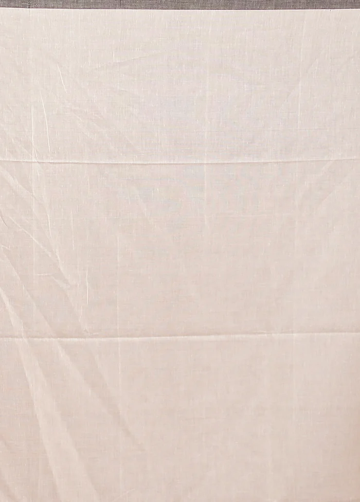 Cream Matka Silk Saree With Blouse Piece - Image 5