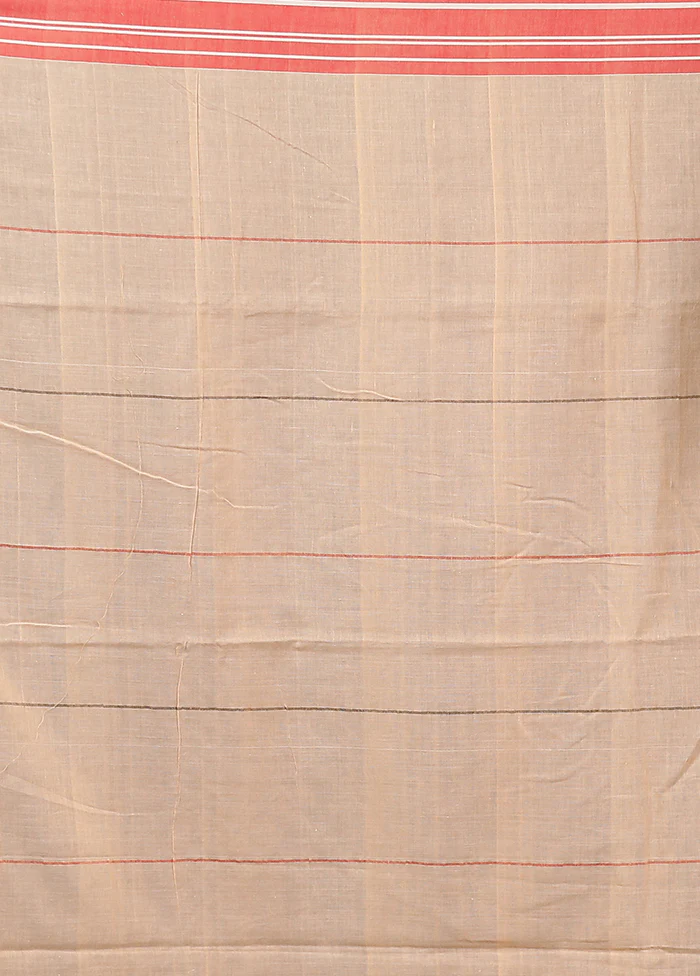 Cream Matka Silk Saree With Blouse Piece - Image 5