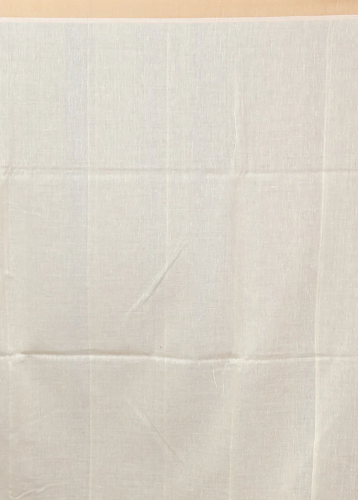 Cream Matka Silk Saree With Blouse Piece - Image 5