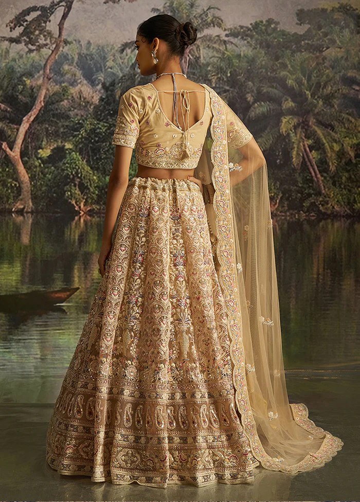 Cream Net Lehenga Set - Image 2
