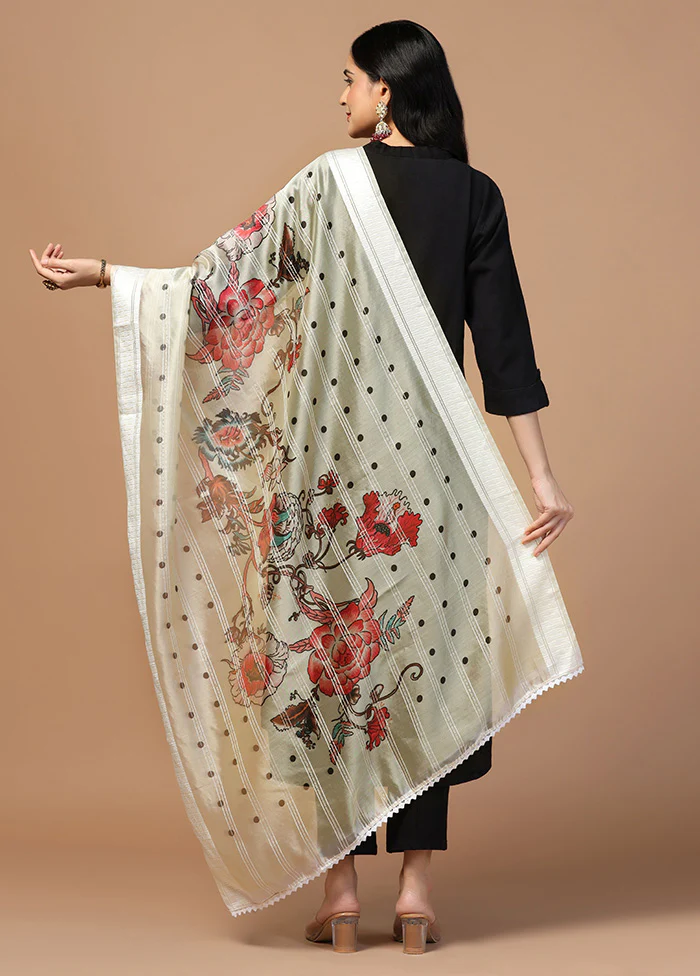 Cream Organza Dupatta - Image 2