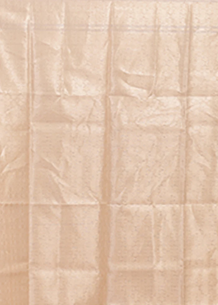 Cream Organza Saree With Blouse Piece - Image 5