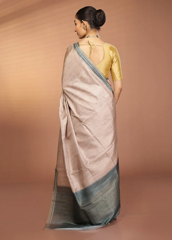 Cream Printed Pure Silk Saree Without Blouse Piece - Image 3