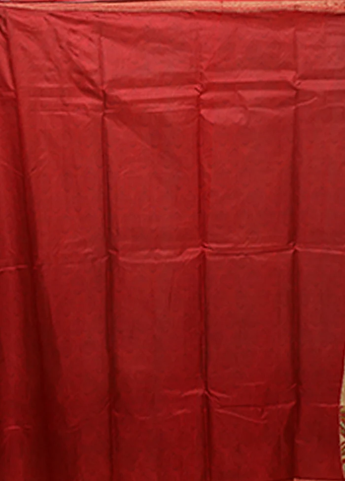 Cream Printed Pure Silk Saree Without Blouse Piece - Image 5