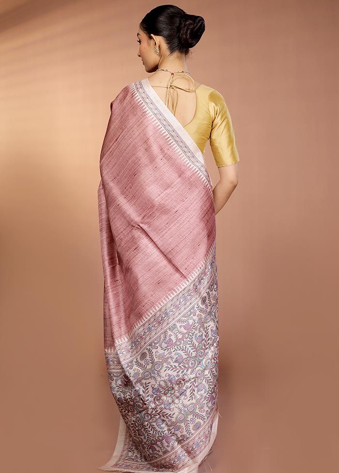 Cream Printed Silk Saree Without Blouse Piece - Image 3