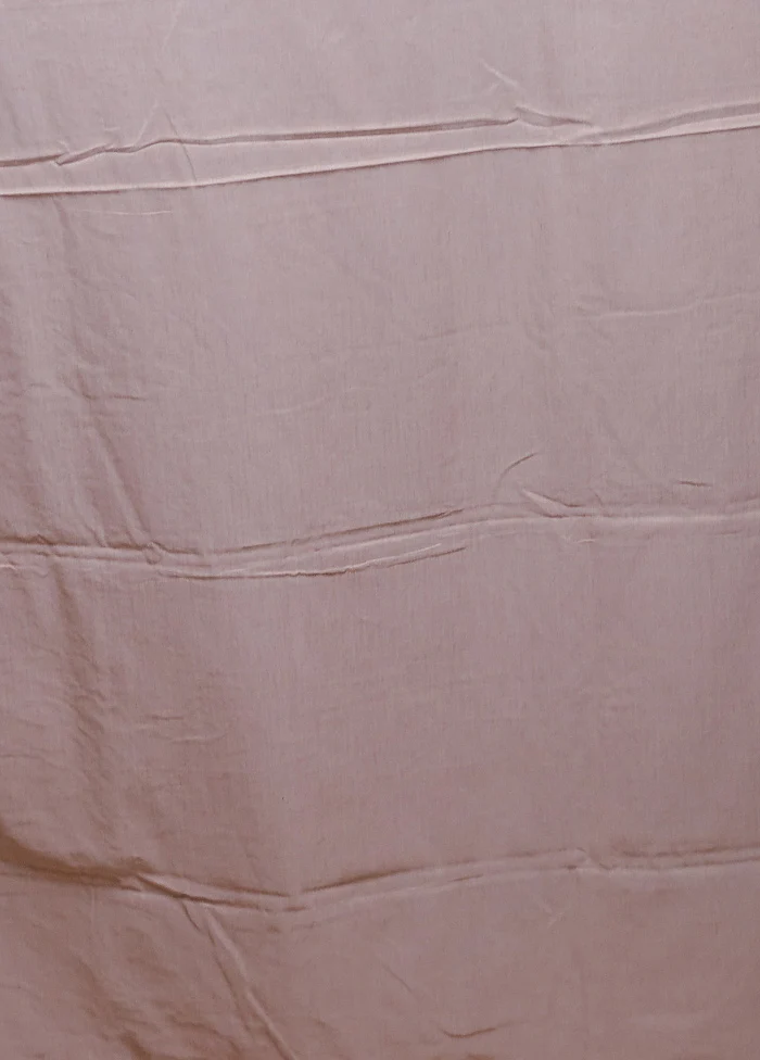 Cream Pure Cotton Saree With Blouse Piece - Image 5