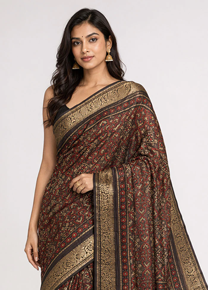 Cream Pure Cotton Saree With Blouse Piece - Image 2