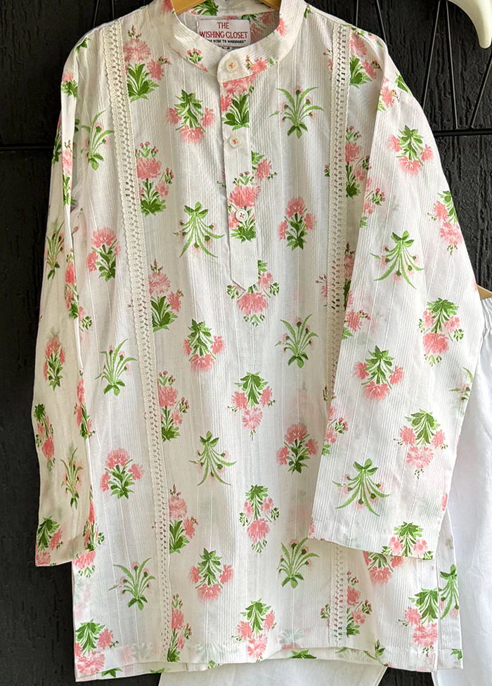 Cream Silk Kurta & Pajama Set - Image 2