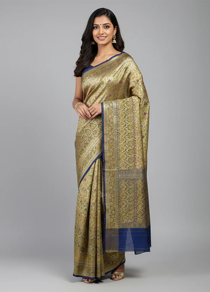 Cream Tanchoi Silk Saree With Blouse Piece