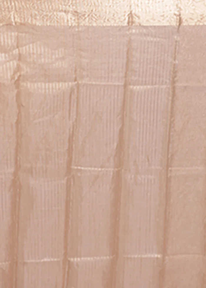 Cream Tissue Silk Saree With Blouse Piece - Image 5