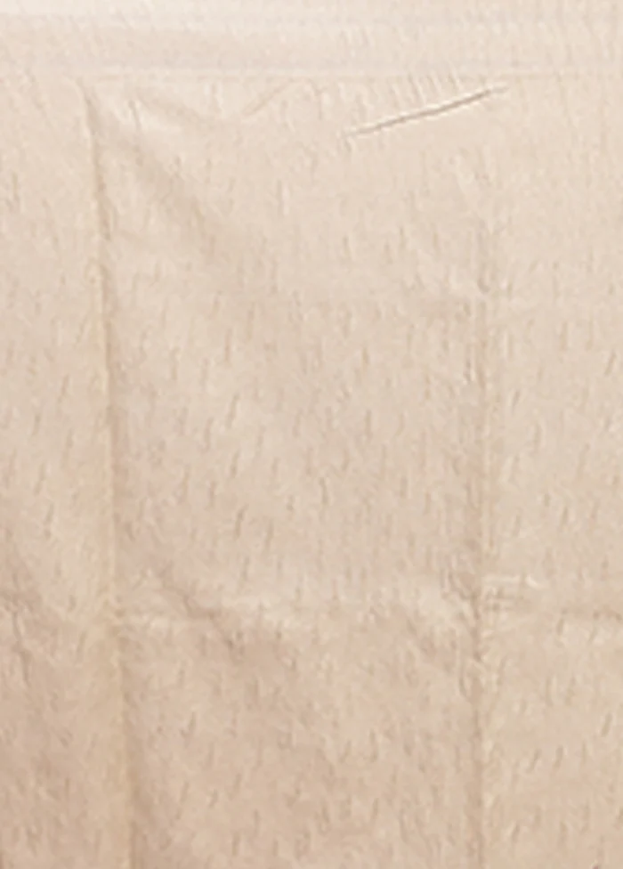 Cream Tissue Silk Saree With Blouse Piece - Image 5