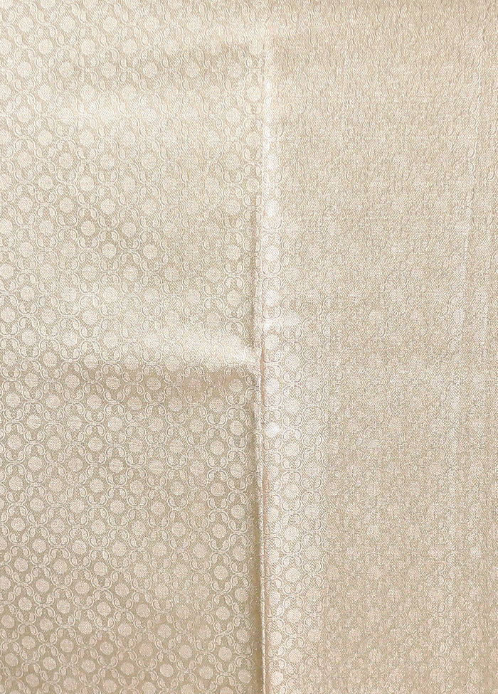 Cream Tissue Silk Saree With Blouse Piece - Image 5