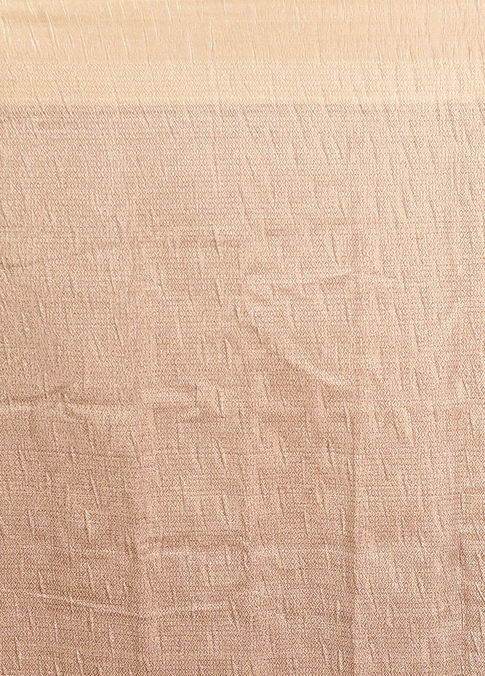 Cream Tissue Silk Saree With Blouse Piece - Image 5