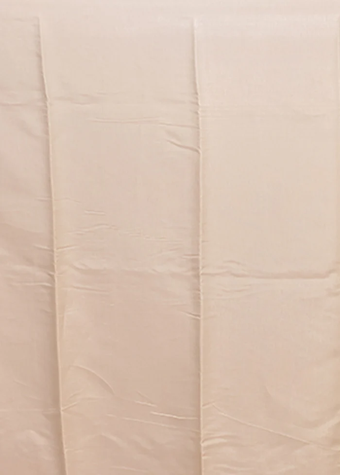 Cream Tussar Silk Saree With Blouse Piece - Image 5