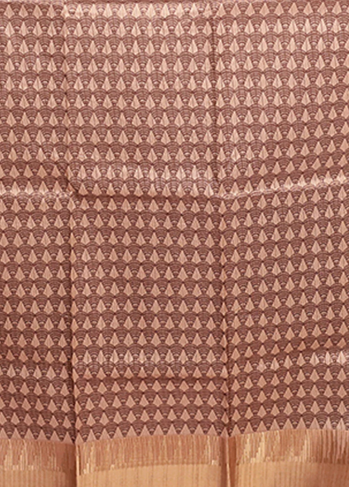 Cream Tussar Silk Saree With Blouse Piece - Image 5