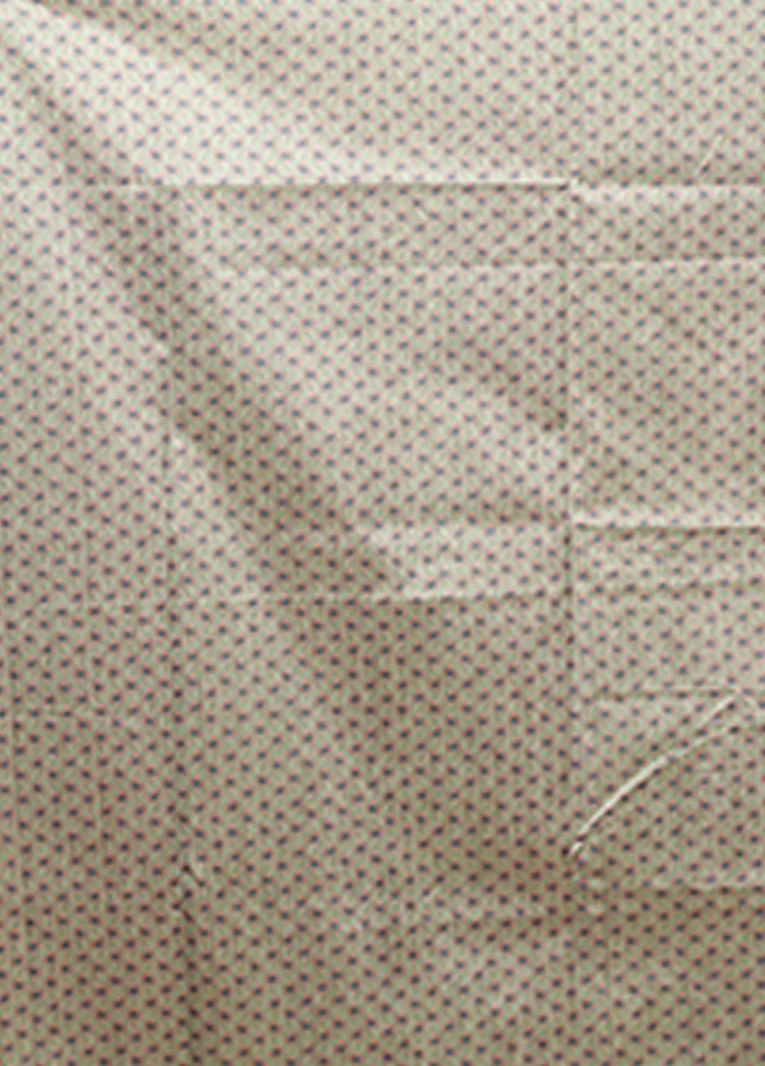 Cream Tussar Silk Saree With Blouse Piece - Image 5
