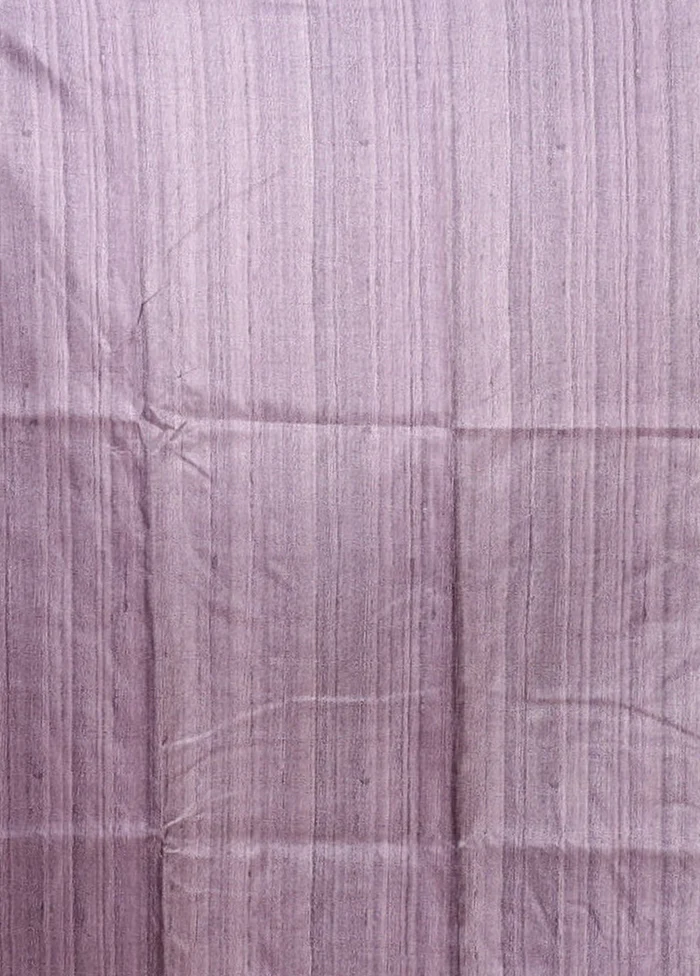 Cream Tussar Silk Saree With Blouse Piece - Image 5