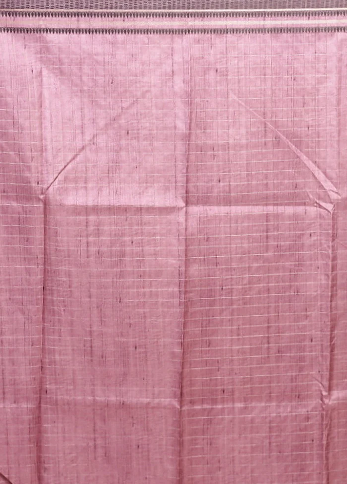 Cream Tussar Silk Saree With Blouse Piece - Image 5
