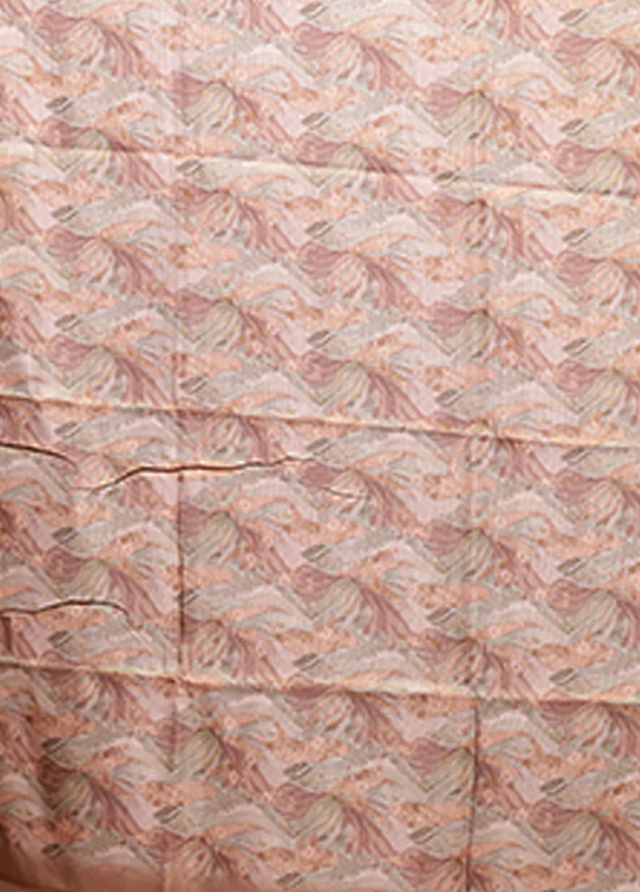 Cream Tussar Silk Saree With Blouse Piece - Image 5