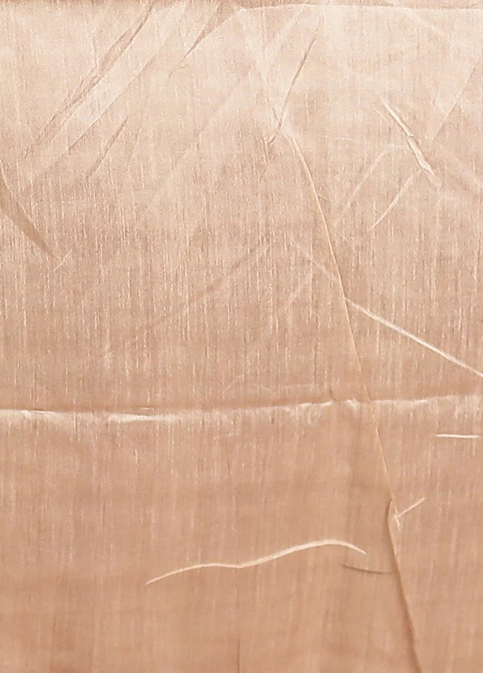 Cream Tussar Silk Saree With Blouse Piece - Image 5