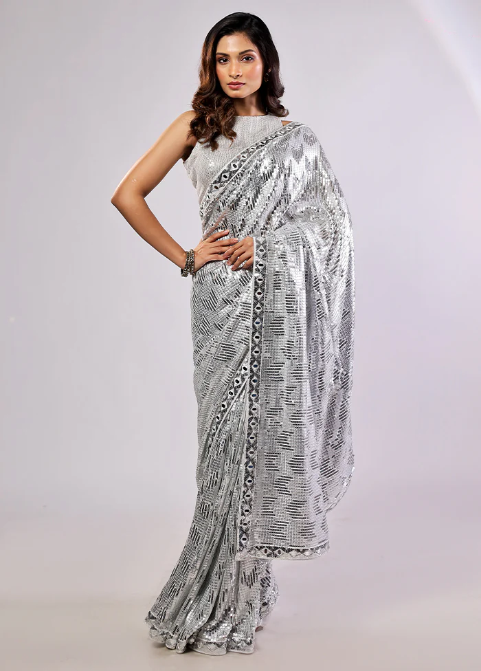 Gold Handloom Pure Georgette Saree With Blouse Piece