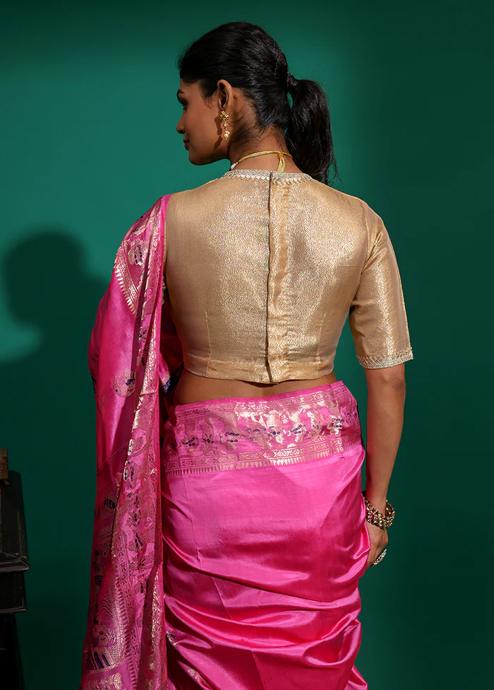 Gold High Neck Designer Blouse - Image 2