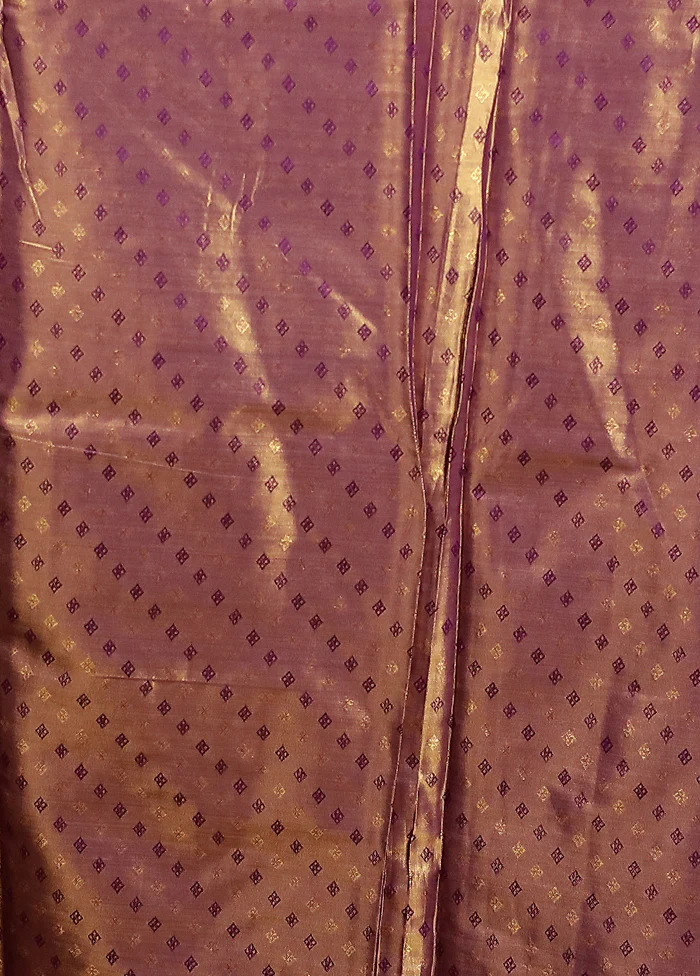 Gold Kanjivaram Silk Saree With Blouse Piece - Image 5