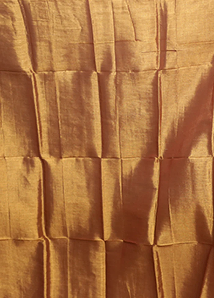 Gold Matka Silk Saree With Blouse Piece - Image 5