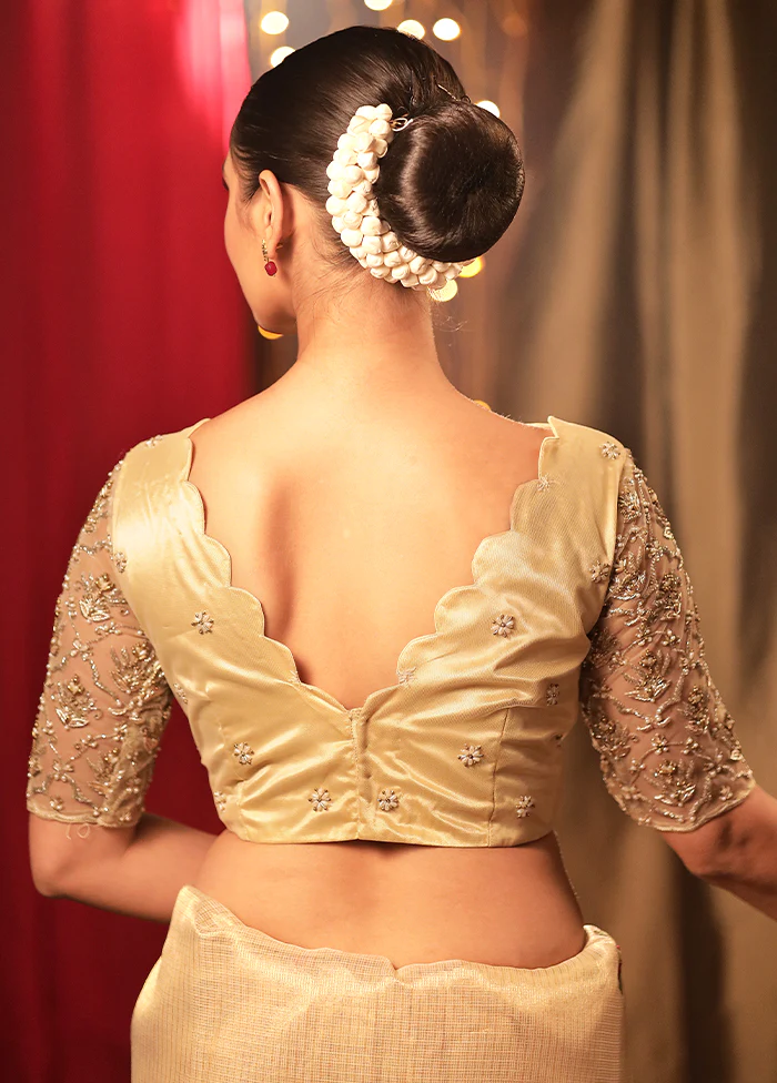 Gold Net Designer Blouse - Image 2