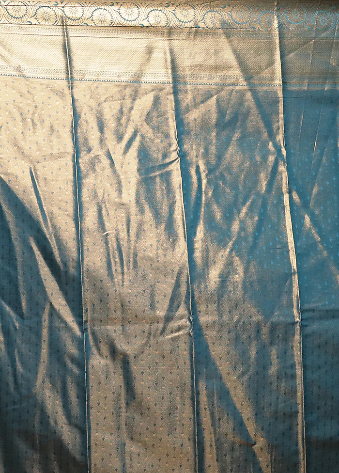 Gold Tissue Silk Saree With Blouse Piece - Image 5