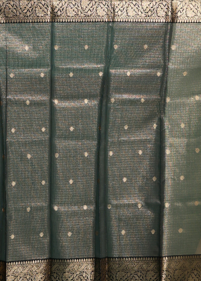 Gold Tissue Silk Saree With Blouse Piece - Image 5