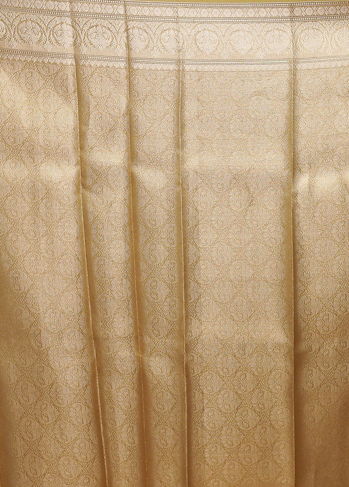 Golden Tissue Silk Saree With Blouse Piece - Image 5