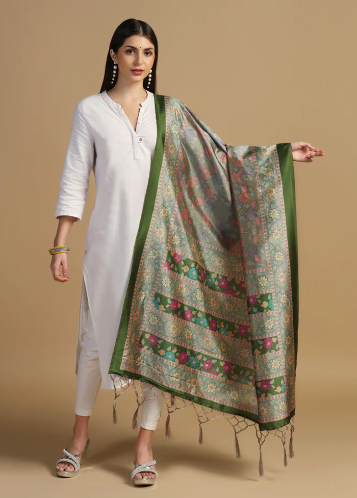 Green Banarasi Silk Dupatta
