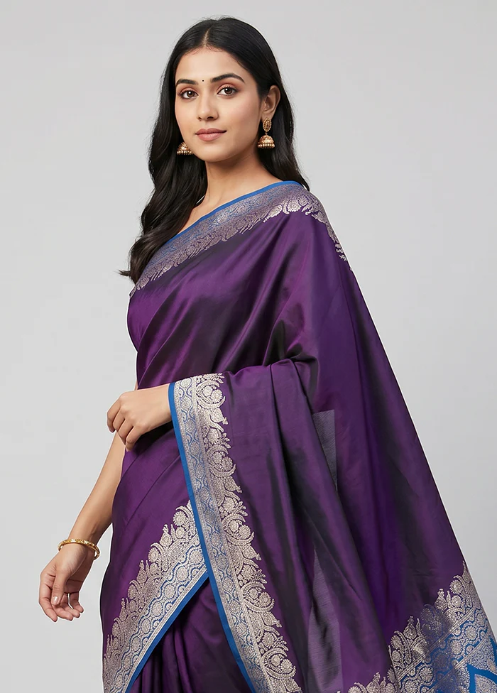 Green Banarasi Silk Saree With Blouse Piece - Image 2