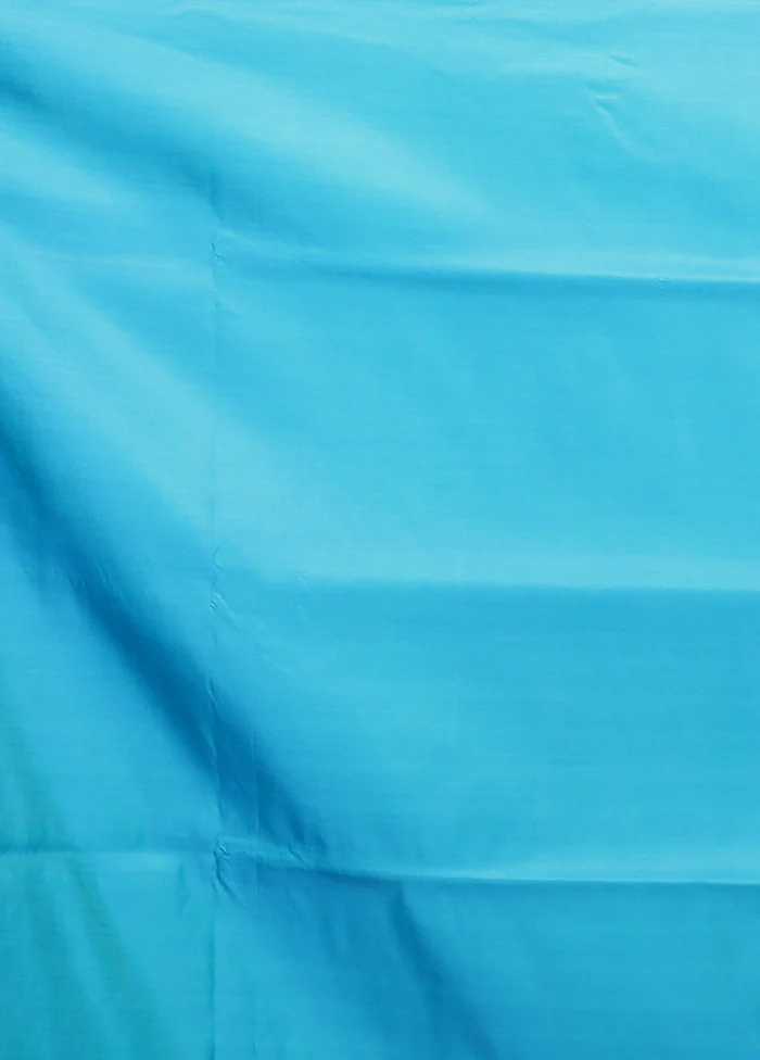 Blue Banarasi Silk Saree With Blouse Piece - Image 5